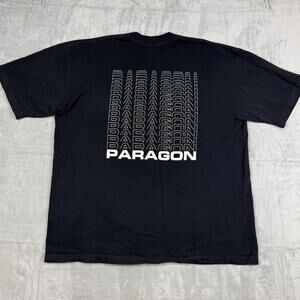 Paragon Fitwear Graphic Tee Size XL Made in USA Minimal Front Logo Bold Back Gym